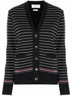 Thom Browne RWB stripe v-neck cardigan