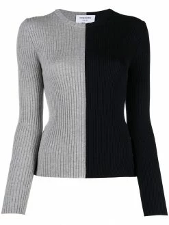 Thom Browne Funmix 1/2 & 1/2 rib stitch crew neck jumper