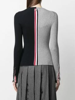 Thom Browne Funmix 1/2 & 1/2 rib stitch crew neck jumper