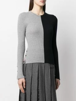Thom Browne Funmix 1/2 & 1/2 rib stitch crew neck jumper