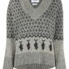 Thom Browne jacquard v-neck knitted jumper