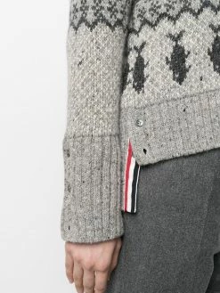 Thom Browne Jacquard v neck knitted jumper knitted sweaters of women 9 Thom Browne jacquard v-neck knitted jumper
