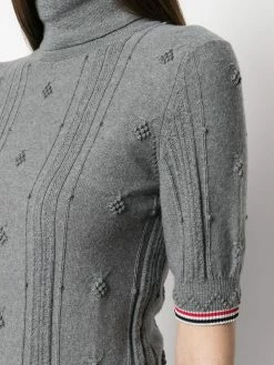 Thom Browne RWB stripe short sleeved roll neck jumper knitted sweaters of women 9 Thom Browne RWB stripe short-sleeved roll neck jumper