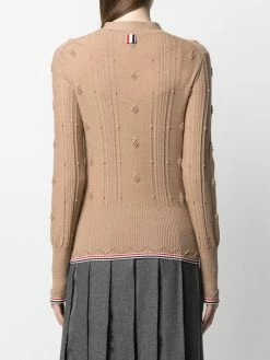 Thom Browne tie neck bubble-knit jumper