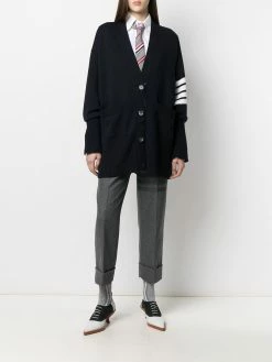 Thom Browne oversized 4-Bar stripe cardigan