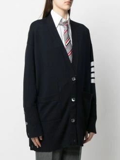 Thom Browne oversized 4-Bar stripe cardigan