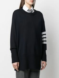 Thom Browne Exaggerated fit crew neck 4 Bar jumper knitted sweaters of women 7 Thom Browne exaggerated fit crew neck 4-Bar jumper