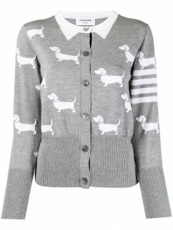 Thom Browne Hector 4-Bar intarsia-knit cardigan