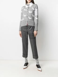 Thom Browne Hector 4-Bar intarsia-knit cardigan