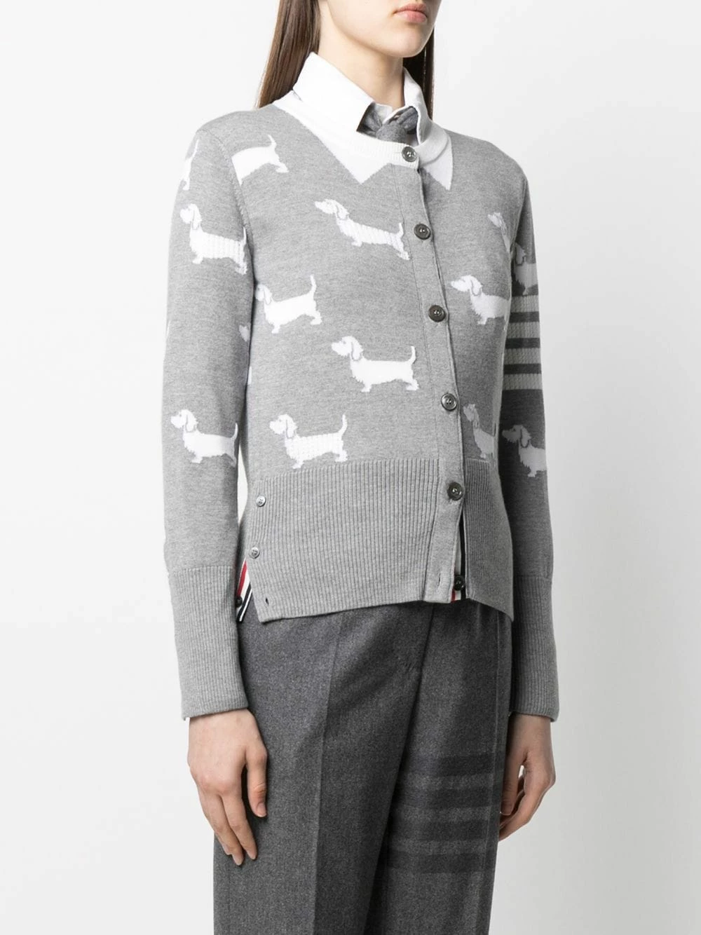 Thom Browne Hector 4 Bar intarsia knit cardigan cardigans of women 3 Thom Browne Hector 4-Bar intarsia-knit cardigan