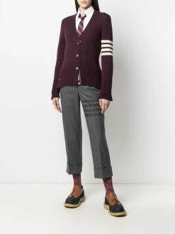 Thom Browne 4-Bar jersey stitch classic V-neck cardigan