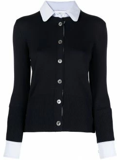 Thom Browne crew neck cardigan-shirt combo