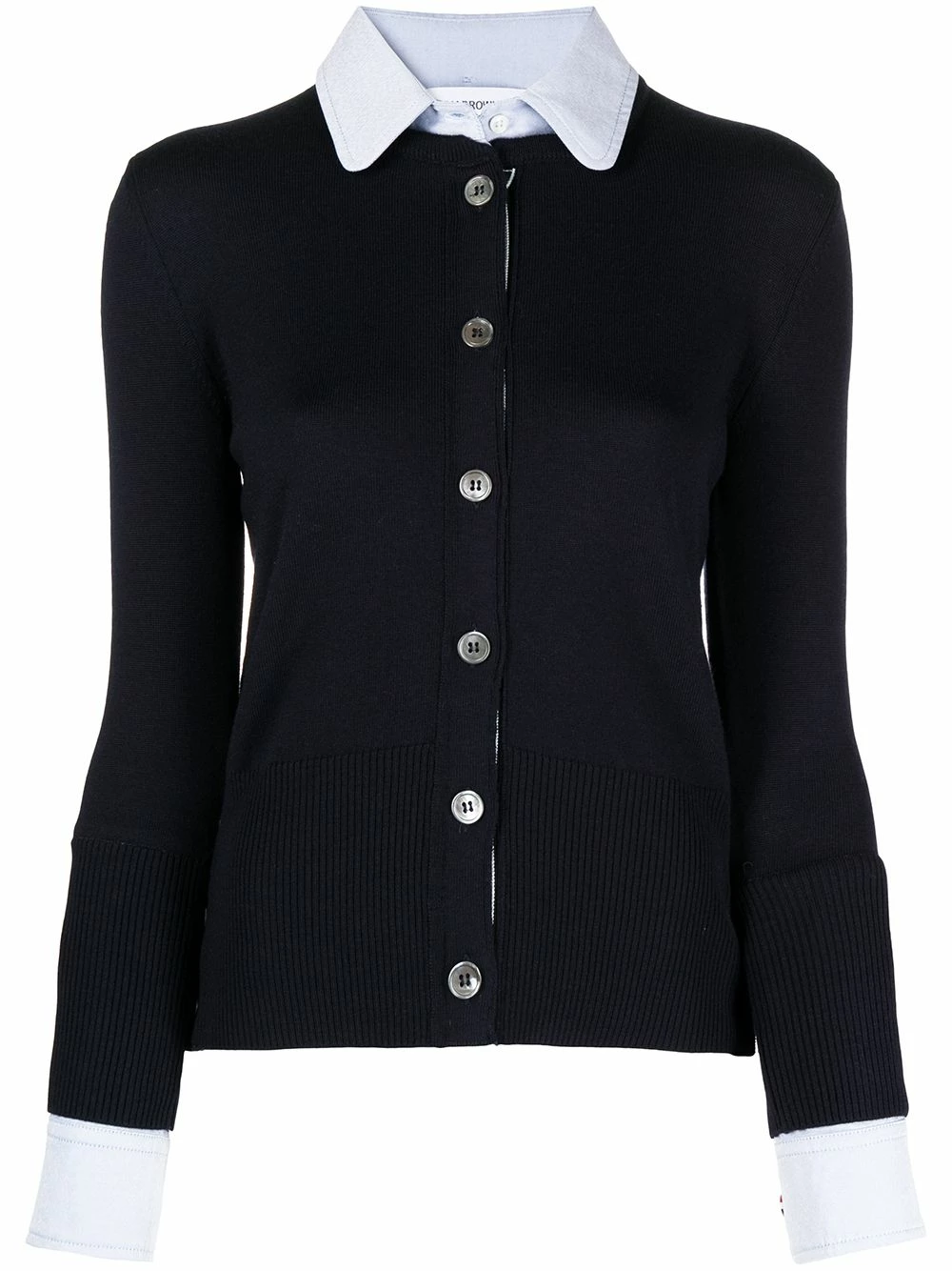 Thom Browne Crew neck cardigan shirt combo cardigans of women 1 Thom Browne crew neck cardigan-shirt combo