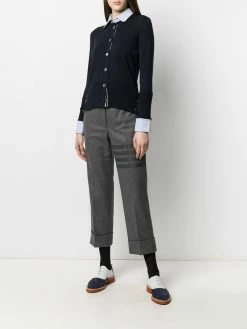 Thom Browne crew neck cardigan-shirt combo