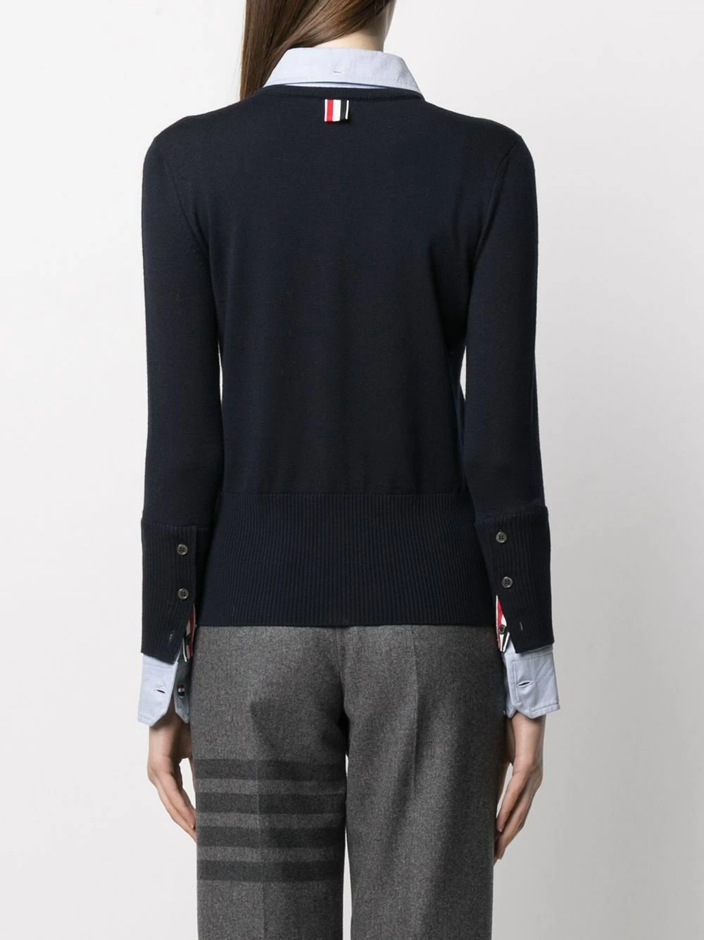 Thom Browne Crew neck cardigan shirt combo cardigans of women 4 Thom Browne crew neck cardigan-shirt combo
