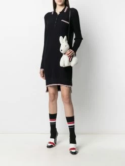 Thom Browne RWB stripe textured stitch polo dress