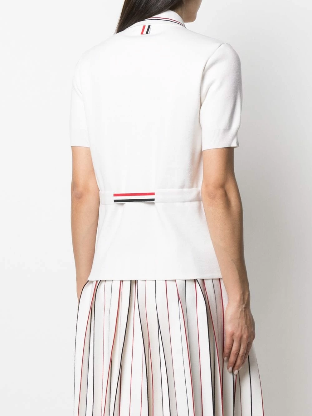 Thom Browne RWB belt oversized polo shirt polo tops of women 4 Thom Browne RWB-belt oversized polo shirt