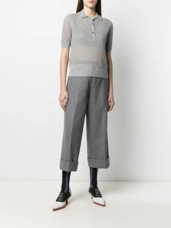 Thom Browne mesh cashmere polo shirt