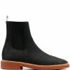 Thom Browne suede Chelsea boots with signature stripe detailing