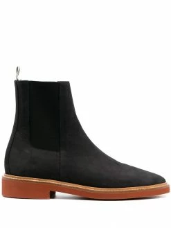 Thom Browne suede Chelsea boots with signature stripe detailing