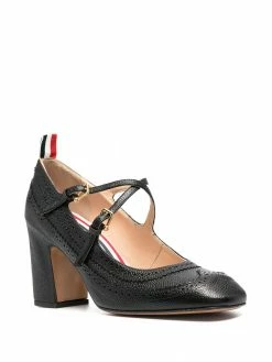 Thom Browne cross-strap detail brogued mary-jane pumps