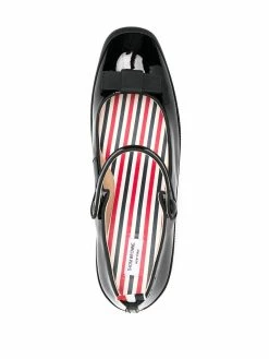 Thom Browne patent leather mary-jane pumps with bow detail