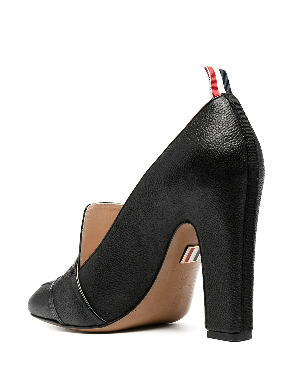 Thom Browne Block heeled loafers with logo enamel detail pumps of women 3 Thom Browne block-heeled loafers with logo enamel detail