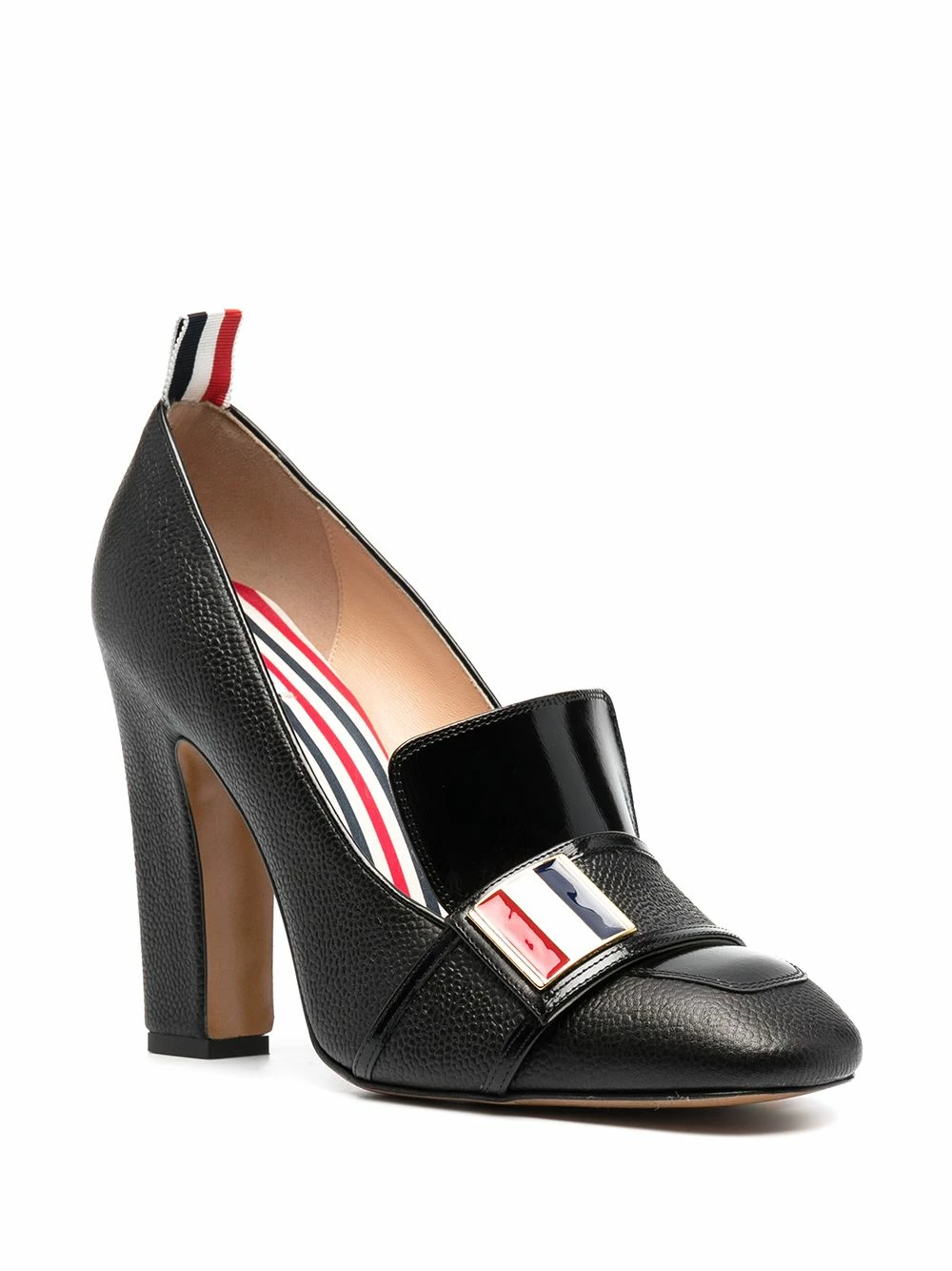 Thom Browne Block heeled loafers with logo enamel detail pumps of women 2 Thom Browne block-heeled loafers with logo enamel detail