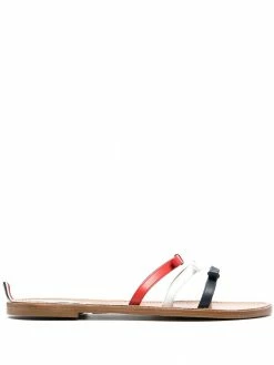 Thom Browne tricolour bow slide sandals