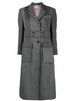 Thom Browne Norfolk open-pleat back overcoat