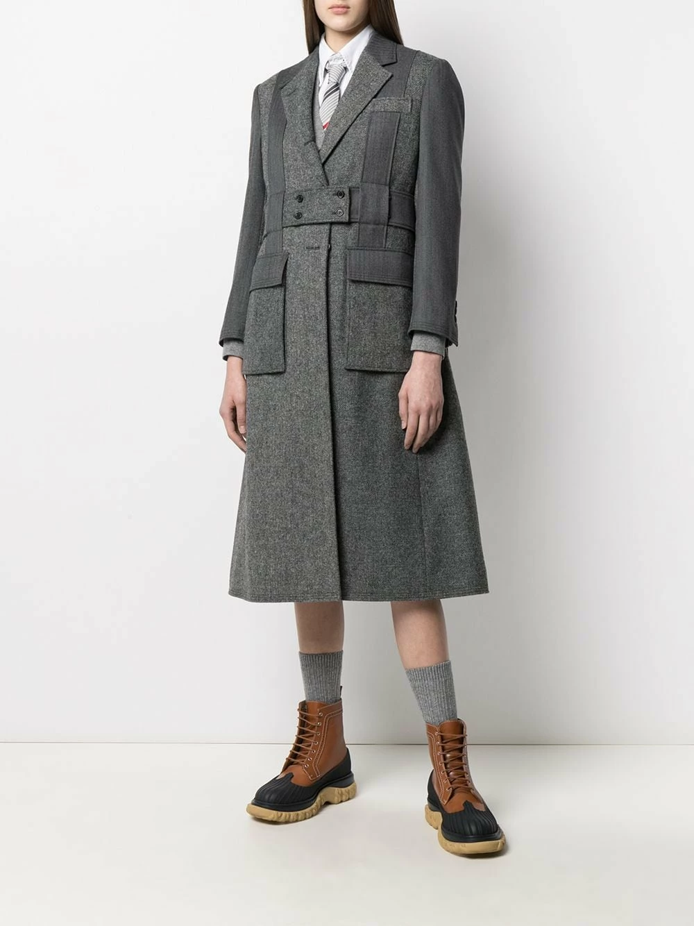 Thom Browne Norfolk open pleat back overcoat single breasted coats of women 2 Thom Browne Norfolk open-pleat back overcoat