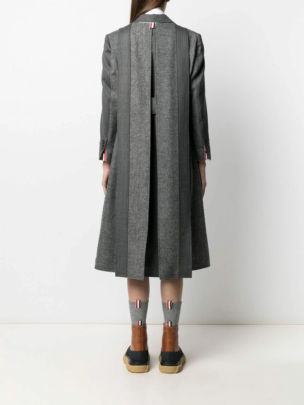 Thom Browne Norfolk open pleat back overcoat single breasted coats of women 4 Thom Browne Norfolk open-pleat back overcoat