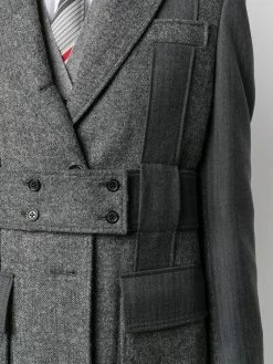 Thom Browne Norfolk open pleat back overcoat single breasted coats of women 11 Thom Browne Norfolk open-pleat back overcoat