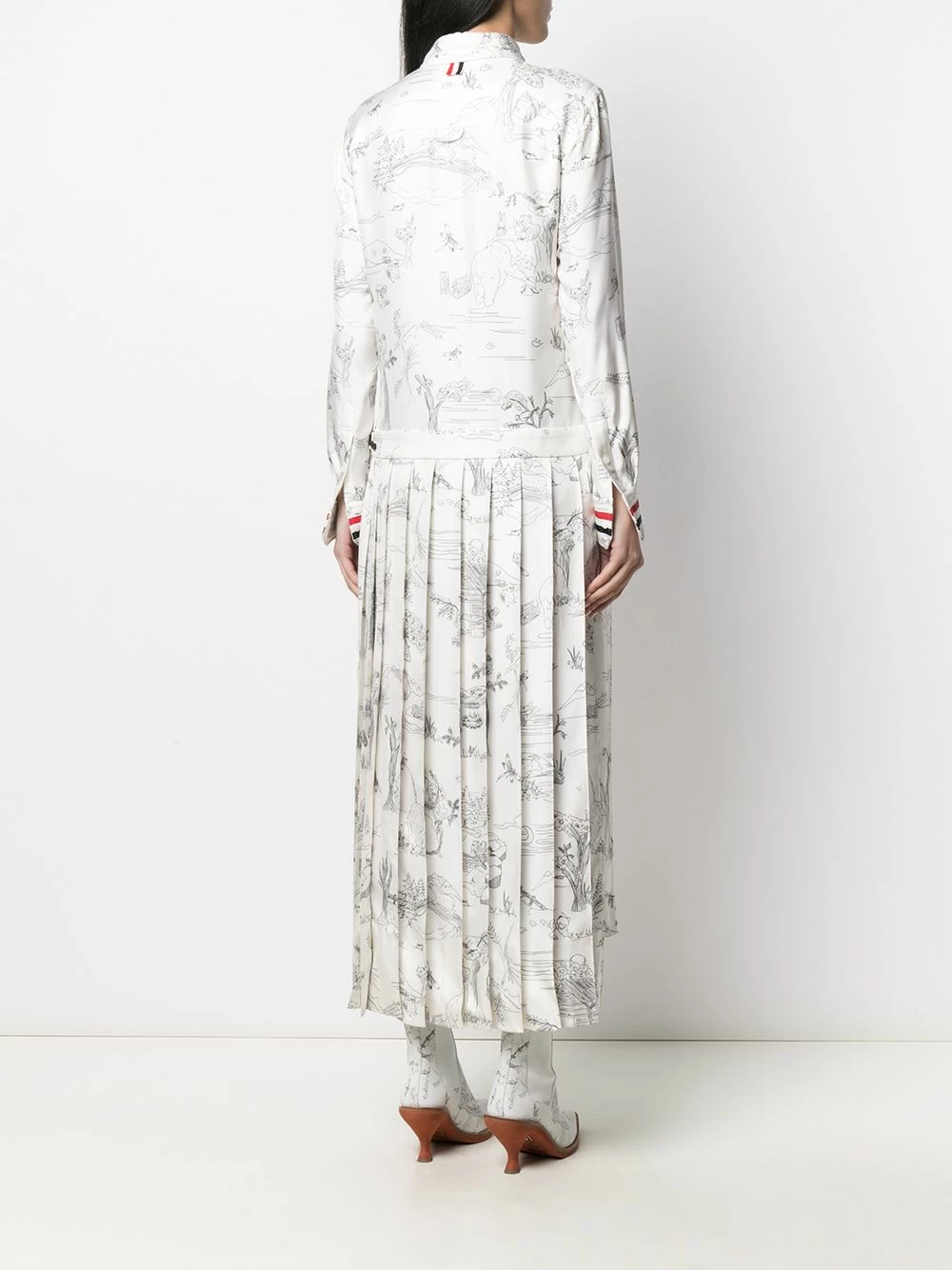 Thom Browne Animal print pleated shirt dress day dresses of women 4 Thom Browne animal print pleated shirt dress