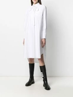Thom Browne tie-fastening long-sleeve shirt dress