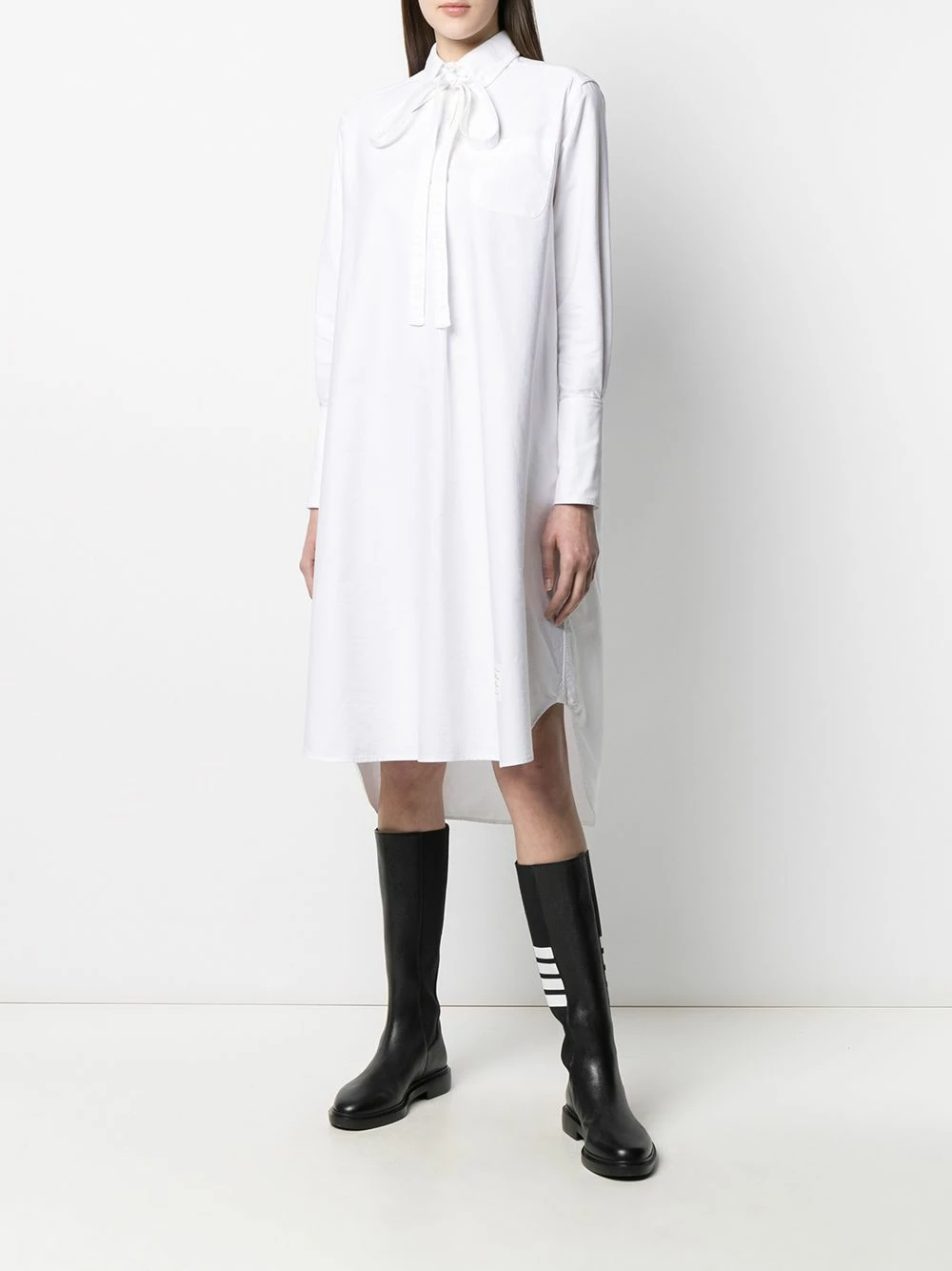 Thom Browne Tie fastening long sleeve shirt dress day dresses of women 2 Thom Browne tie-fastening long-sleeve shirt dress