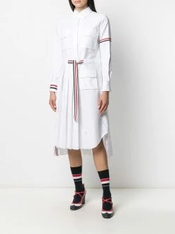 Thom Browne 2-in-1 Norfolk pleated shirtdress