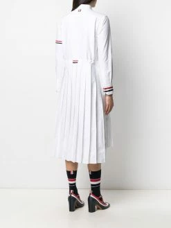 Thom Browne 2-in-1 Norfolk pleated shirtdress