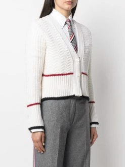 Thom Browne Fun-mix link-stitch cardigan