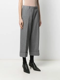 Thom Browne wool-cashmere blend cropped sack trouser