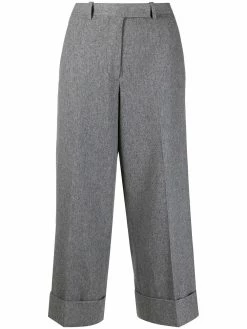 Thom Browne wool-cashmere blend cropped sack trouser