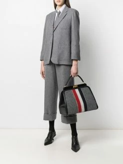 Thom Browne wool-cashmere blend cropped sack trouser