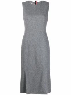 Thom Browne sleeveless 4-vent pencil dress