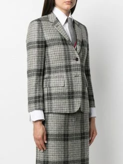Thom Browne Check pattern single breasted blazer blazers of women 7 Thom Browne check-pattern single-breasted blazer