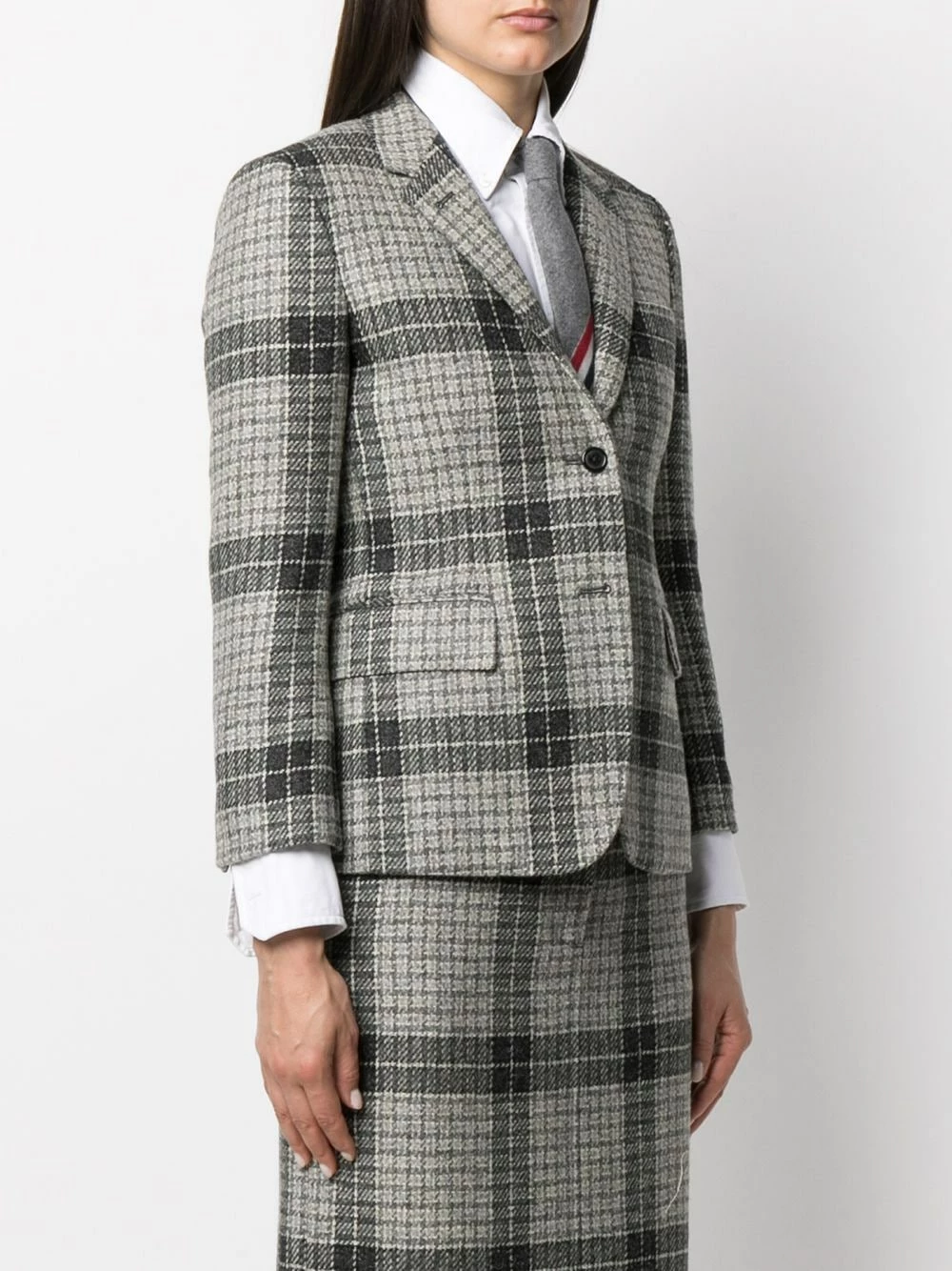 Thom Browne Check pattern single breasted blazer blazers of women 3 Thom Browne check-pattern single-breasted blazer