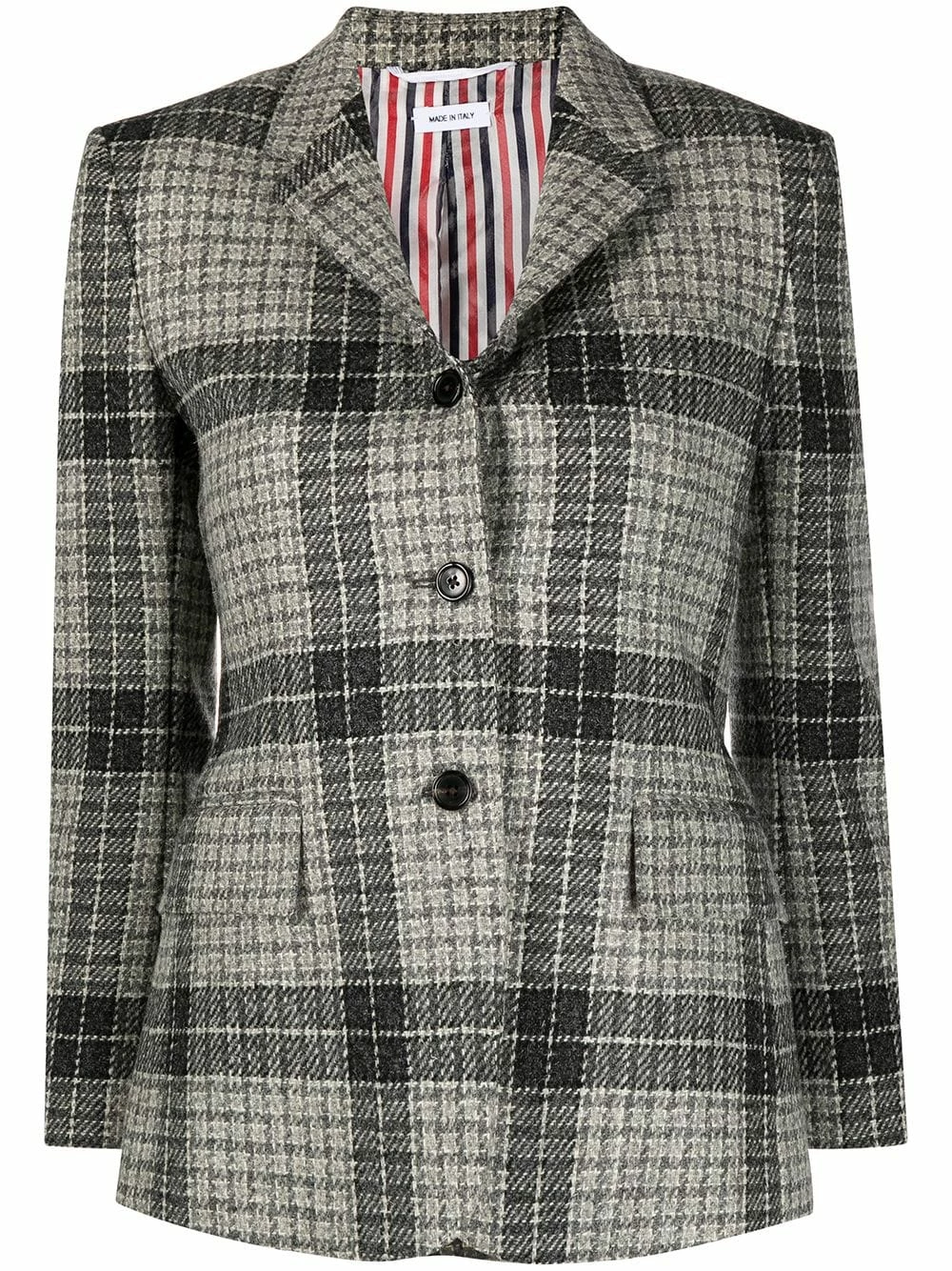 Thom Browne Check pattern single breasted blazer blazers of women 1 Thom Browne check-pattern single-breasted blazer