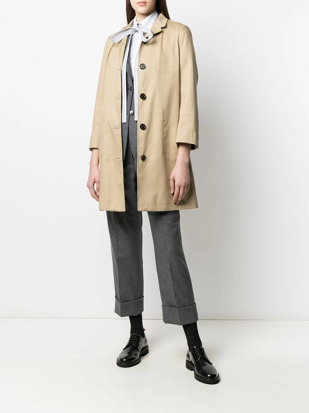 Thom Browne Single breasted midi coat single breasted coats of women 2 Thom Browne single-breasted midi coat