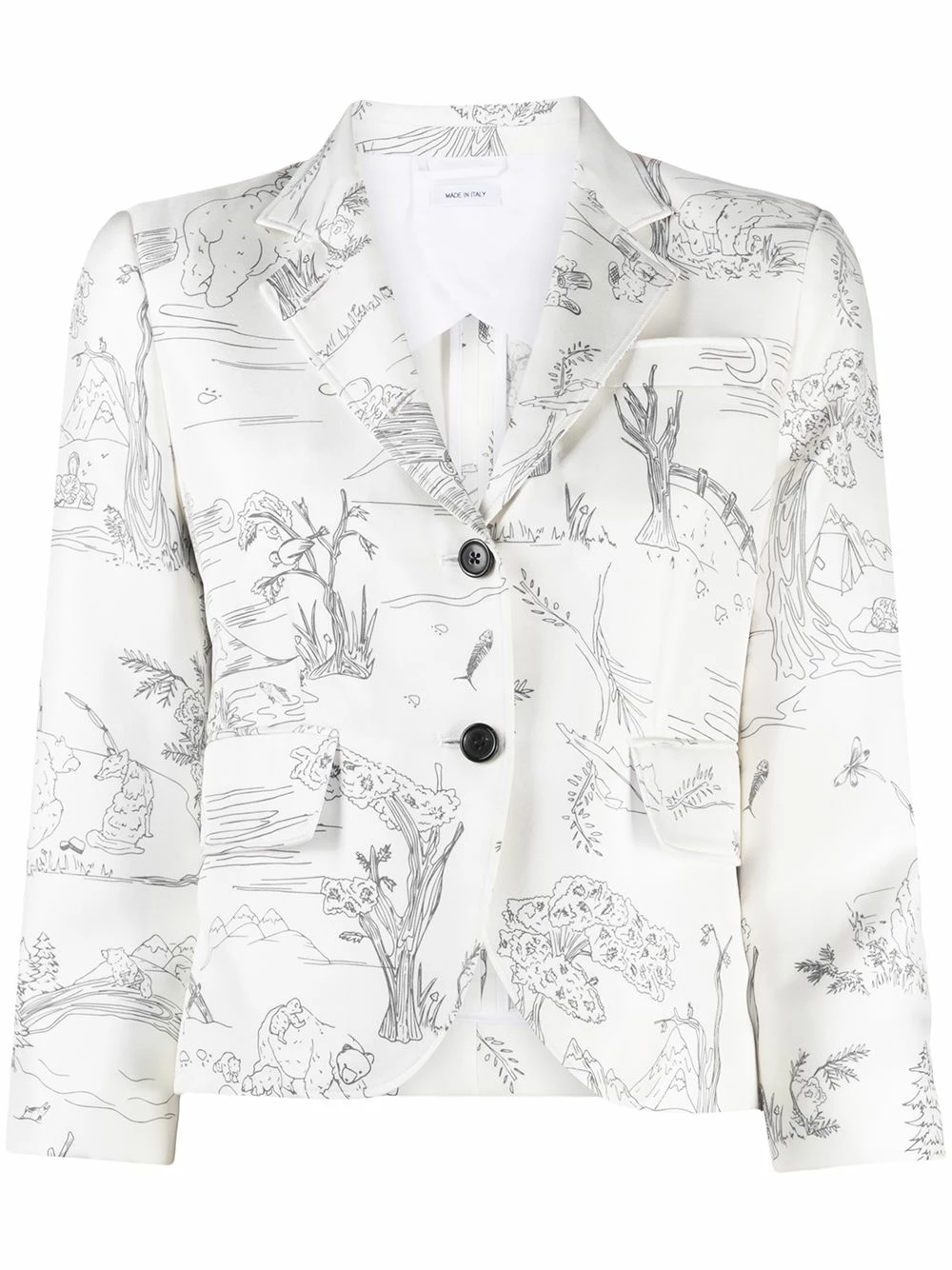 Thom Browne Mix print silk blazer blazers of women 1 Thom Browne mix-print silk blazer