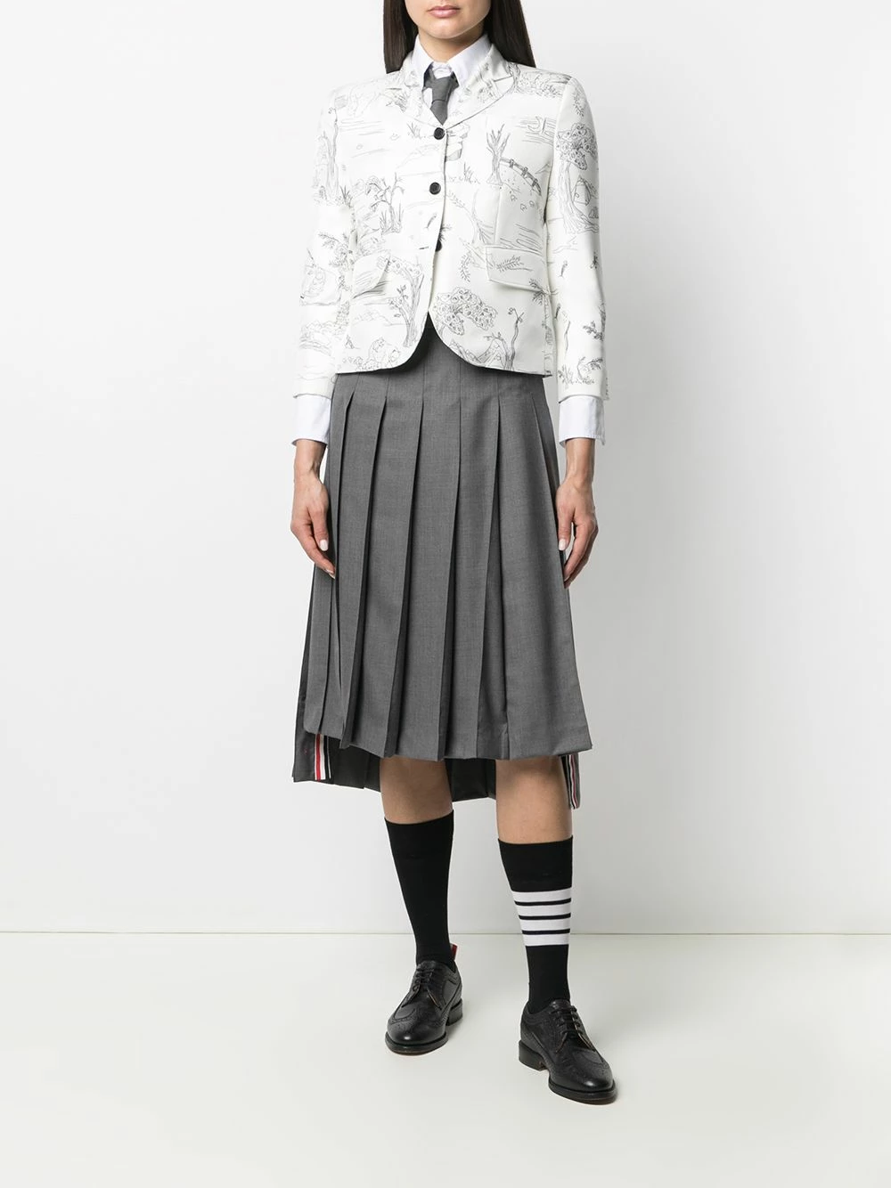 Thom Browne Mix print silk blazer blazers of women 2 Thom Browne mix-print silk blazer