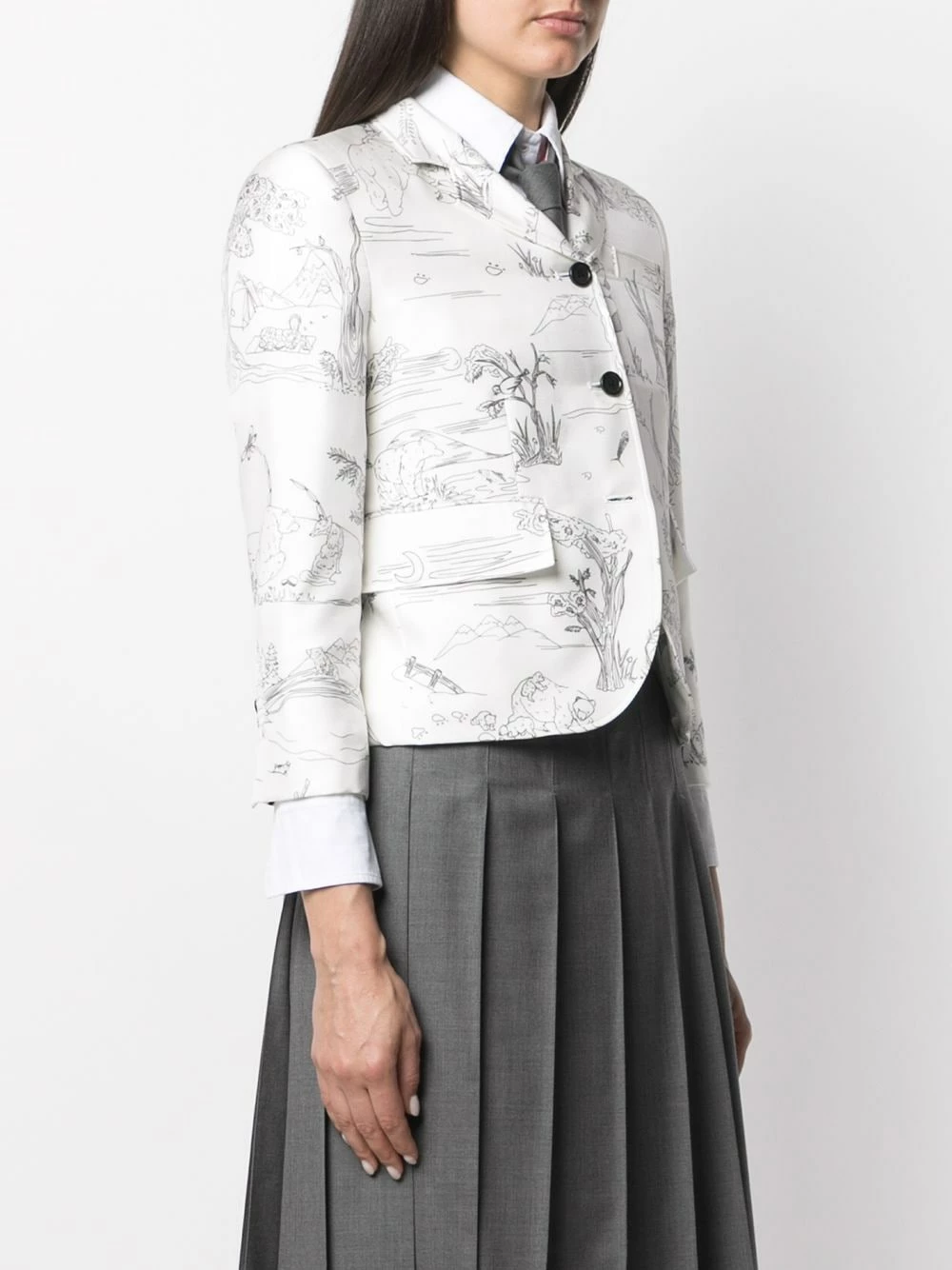 Thom Browne Mix print silk blazer blazers of women 3 Thom Browne mix-print silk blazer